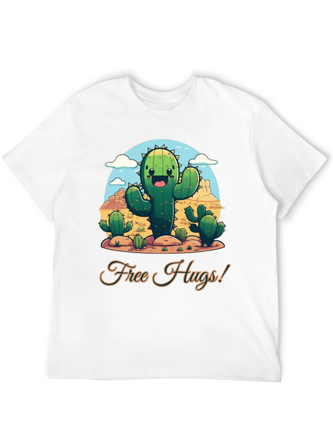 Free Hugs Cactus T-Shirt - Desert Fun!