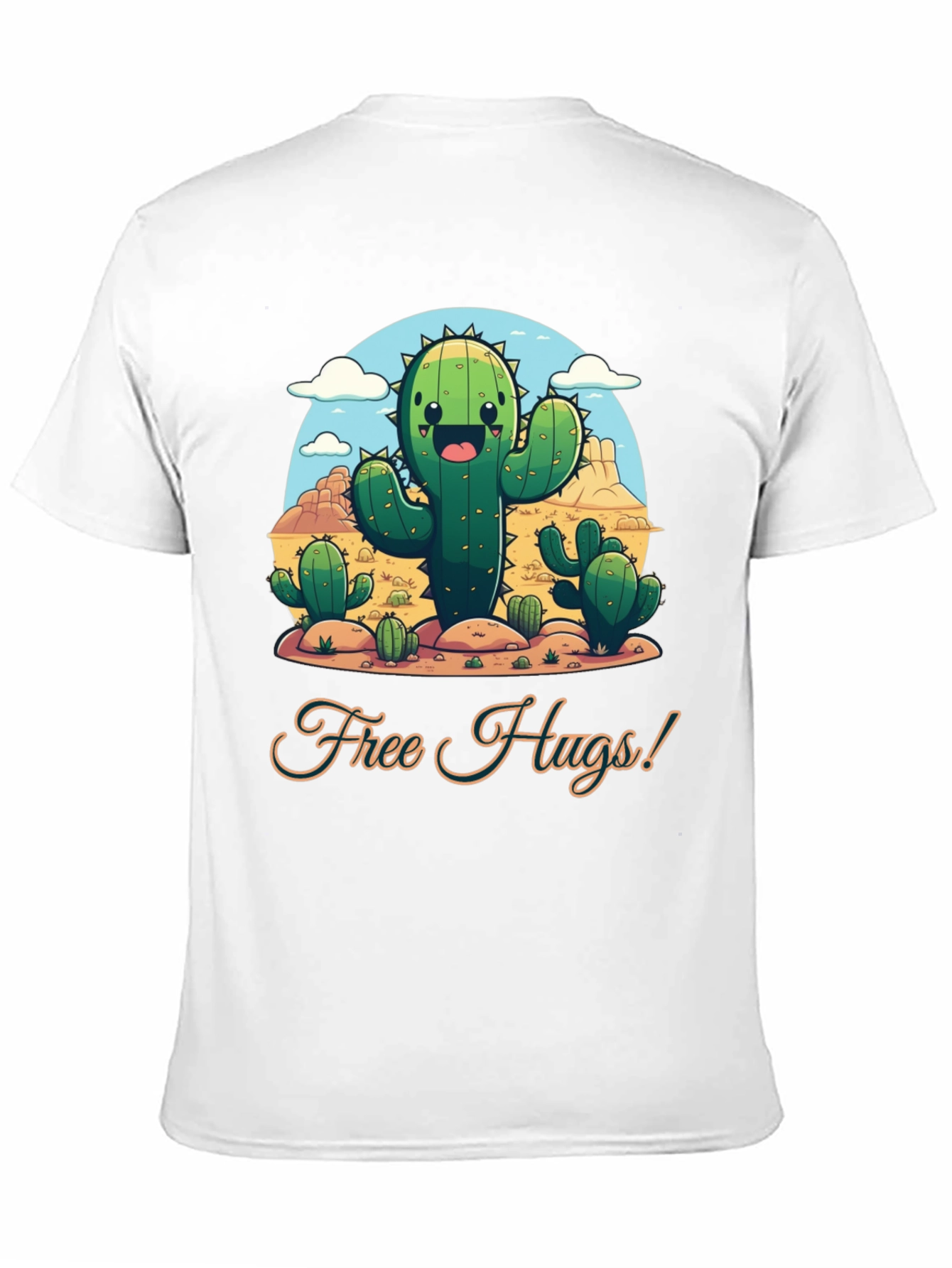 Free Hugs Cactus T-Shirt - Desert Fun!