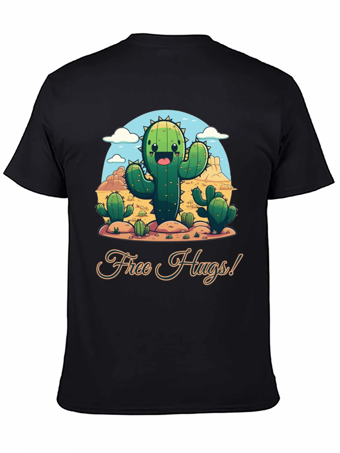 Free Hugs Cactus T-Shirt - Desert Fun!