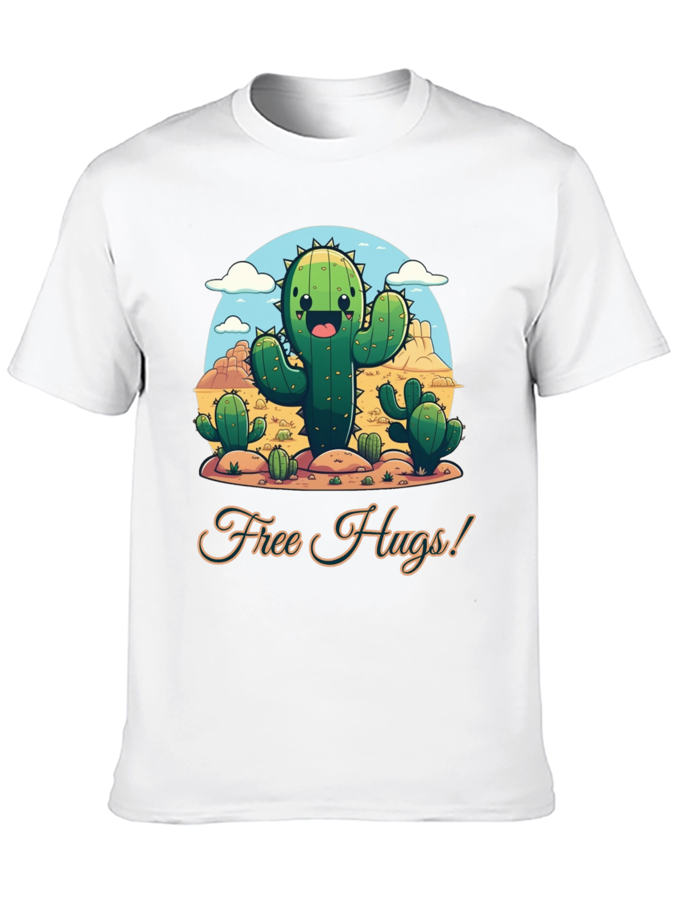 Free Hugs Cactus T-Shirt - Desert Fun!