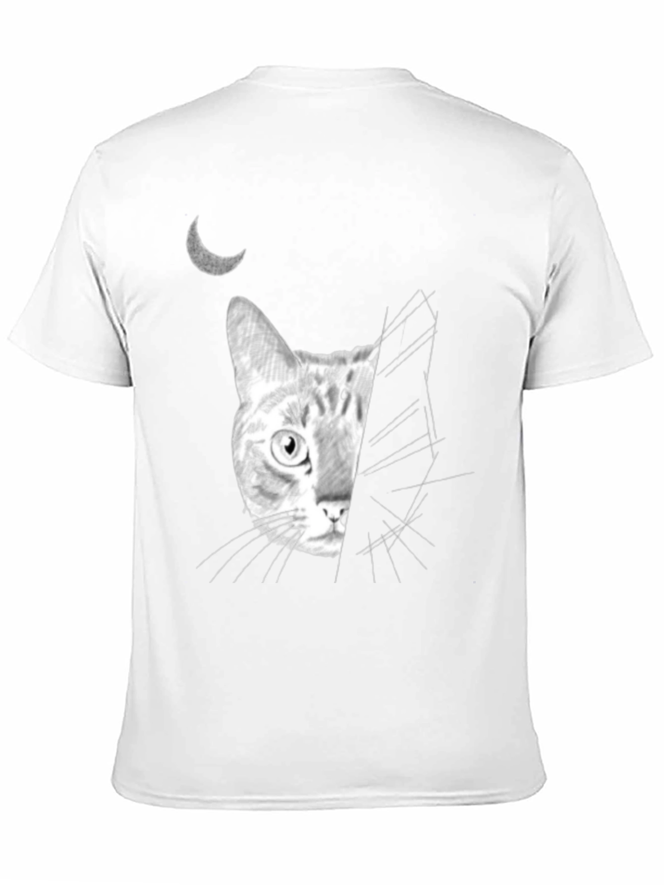 Moonlit Cat Graphic Tee - Unique Design