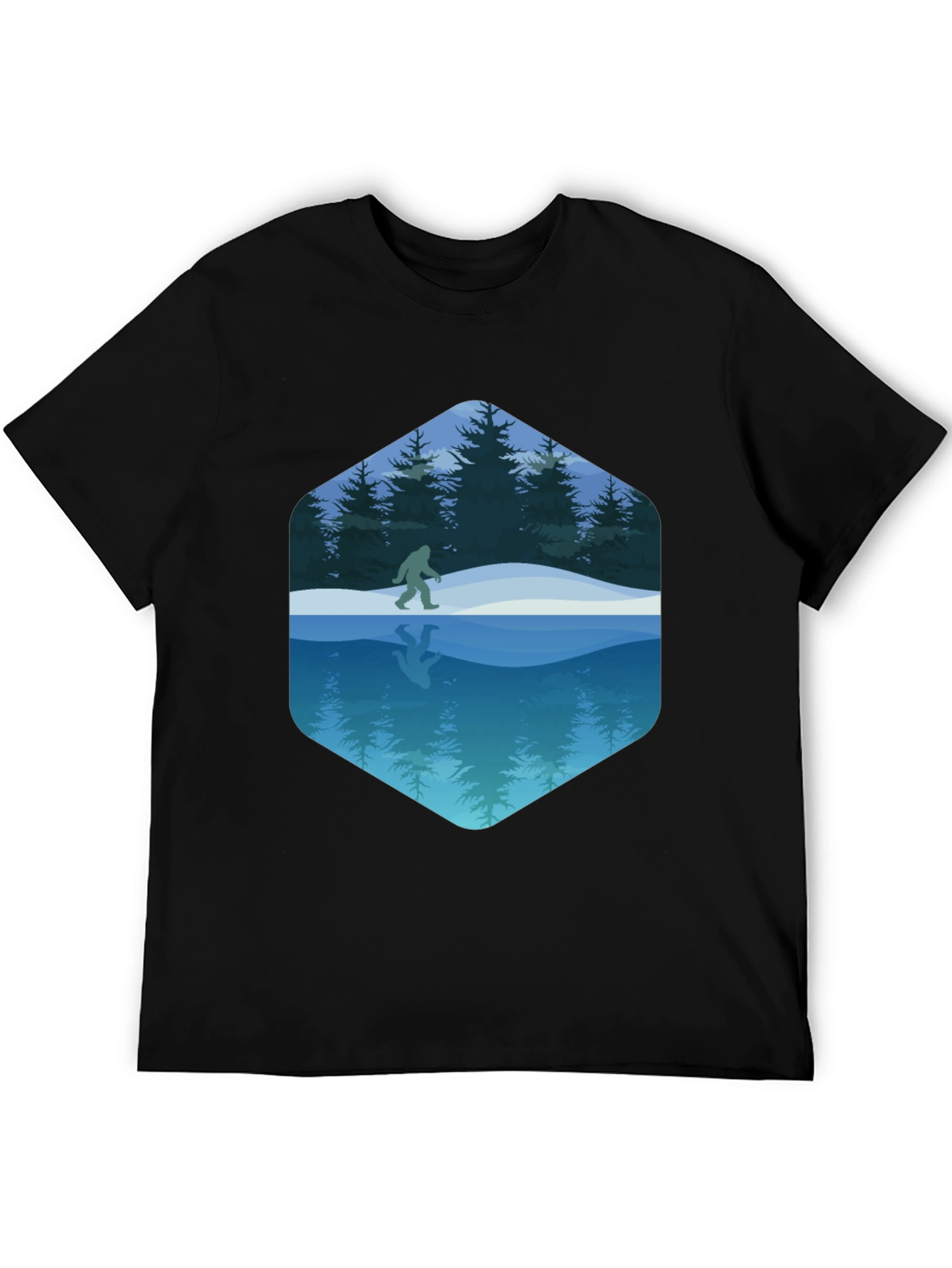 Bigfoot Reflection Graphic Tee - Black