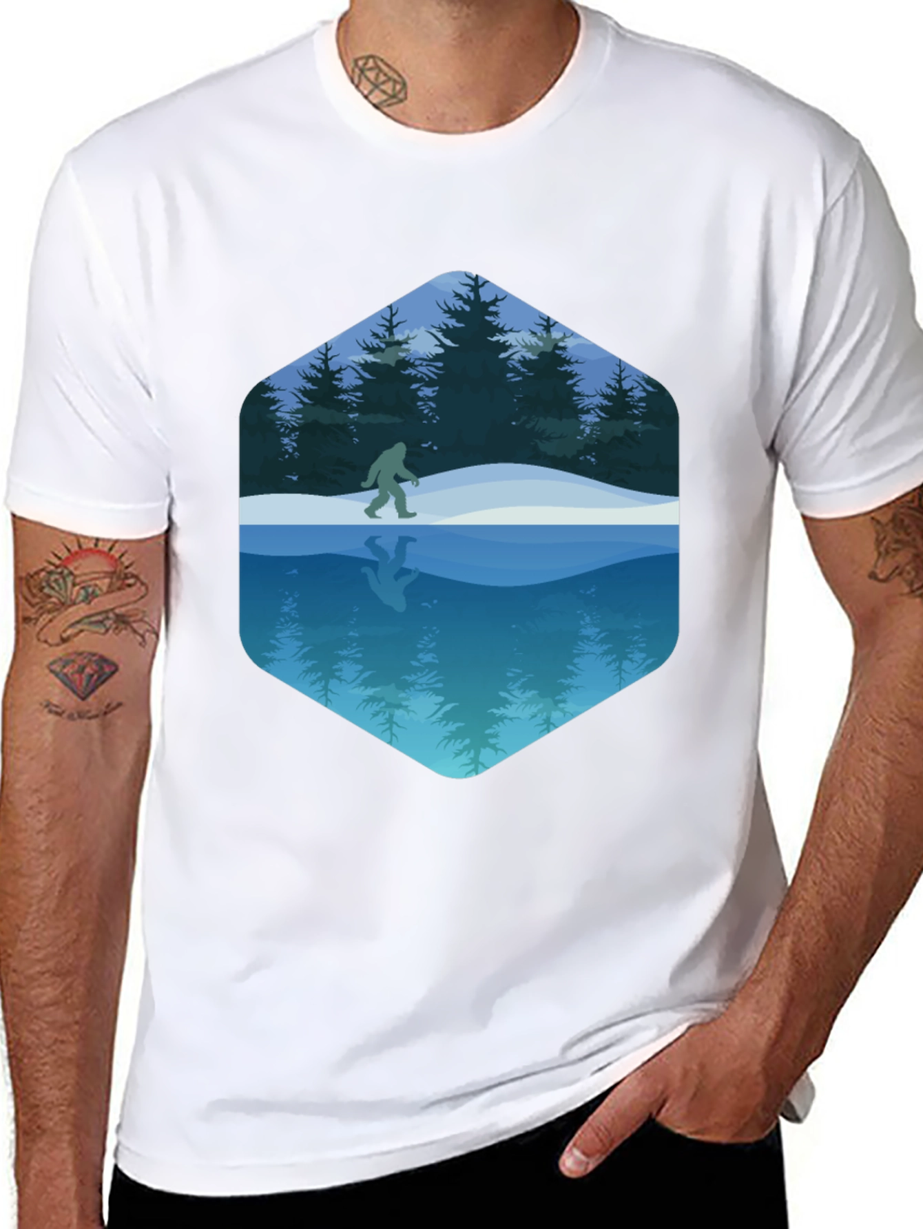 Bigfoot Reflection Graphic Tee - Black