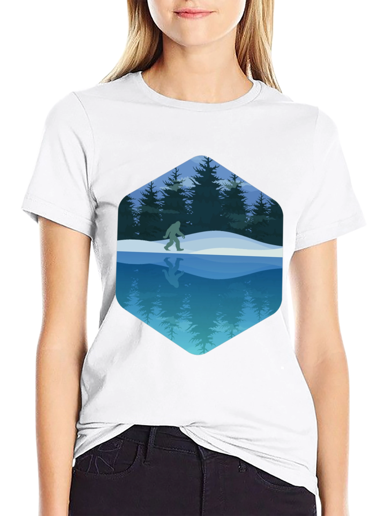 Bigfoot Reflection Graphic Tee - Black