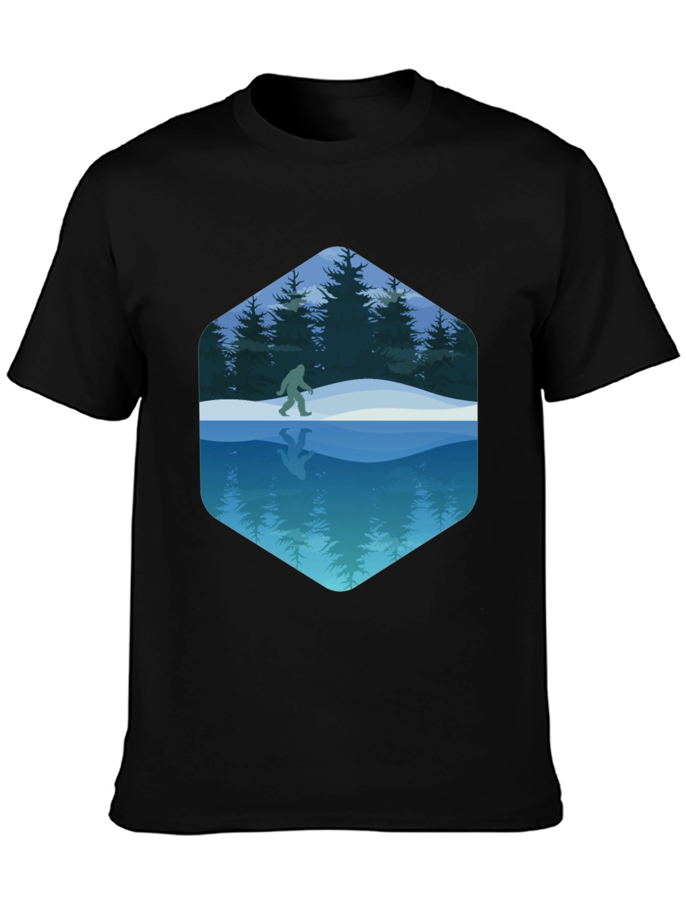 Bigfoot Reflection Graphic Tee - Black