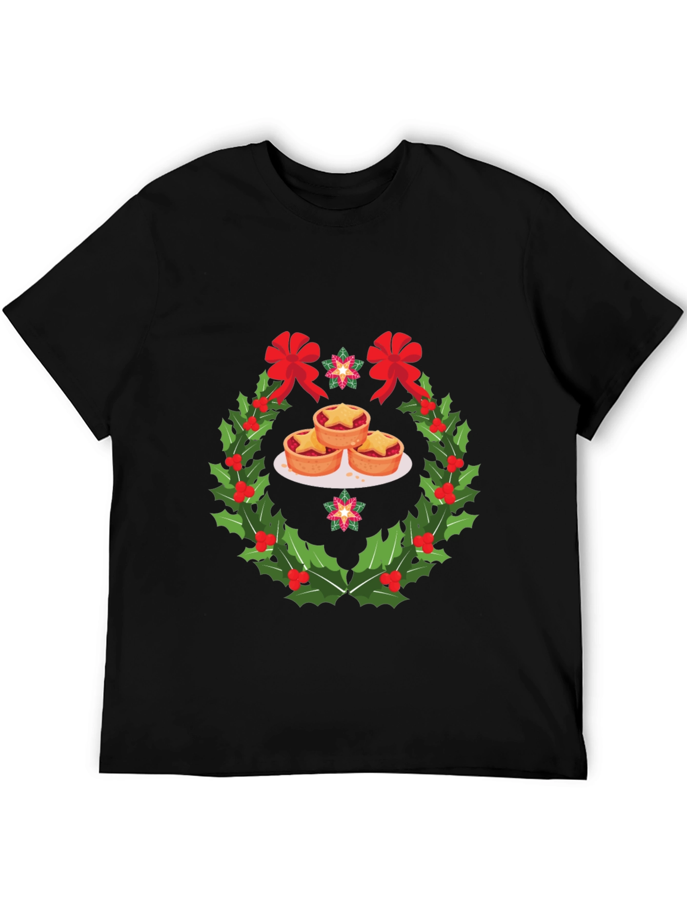 Festive Mince Pie Wreath Graphic T-Shirt