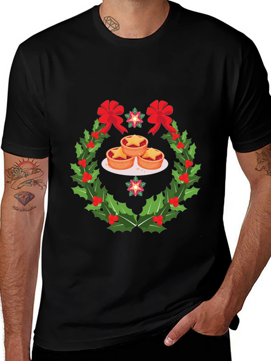 Festive Mince Pie Wreath Graphic T-Shirt