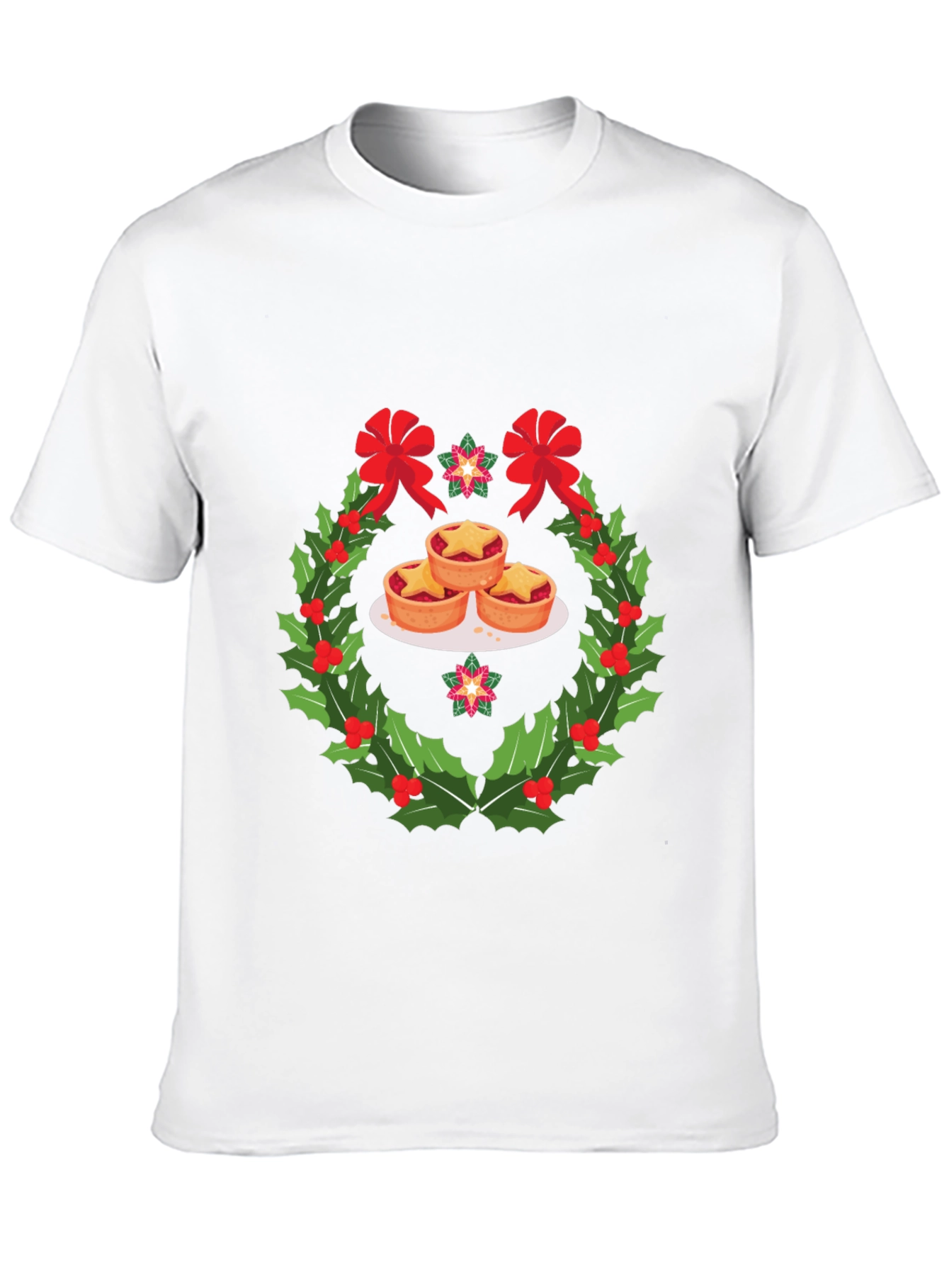 Festive Mince Pie Wreath Graphic T-Shirt