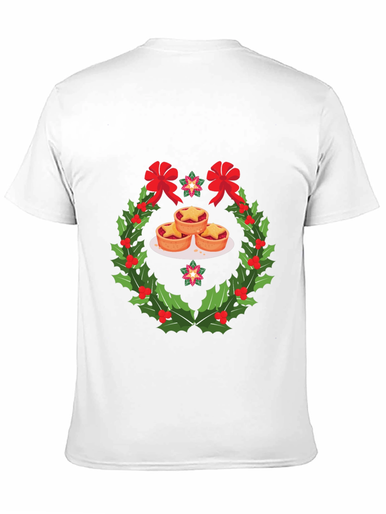 Festive Mince Pie Wreath Graphic T-Shirt