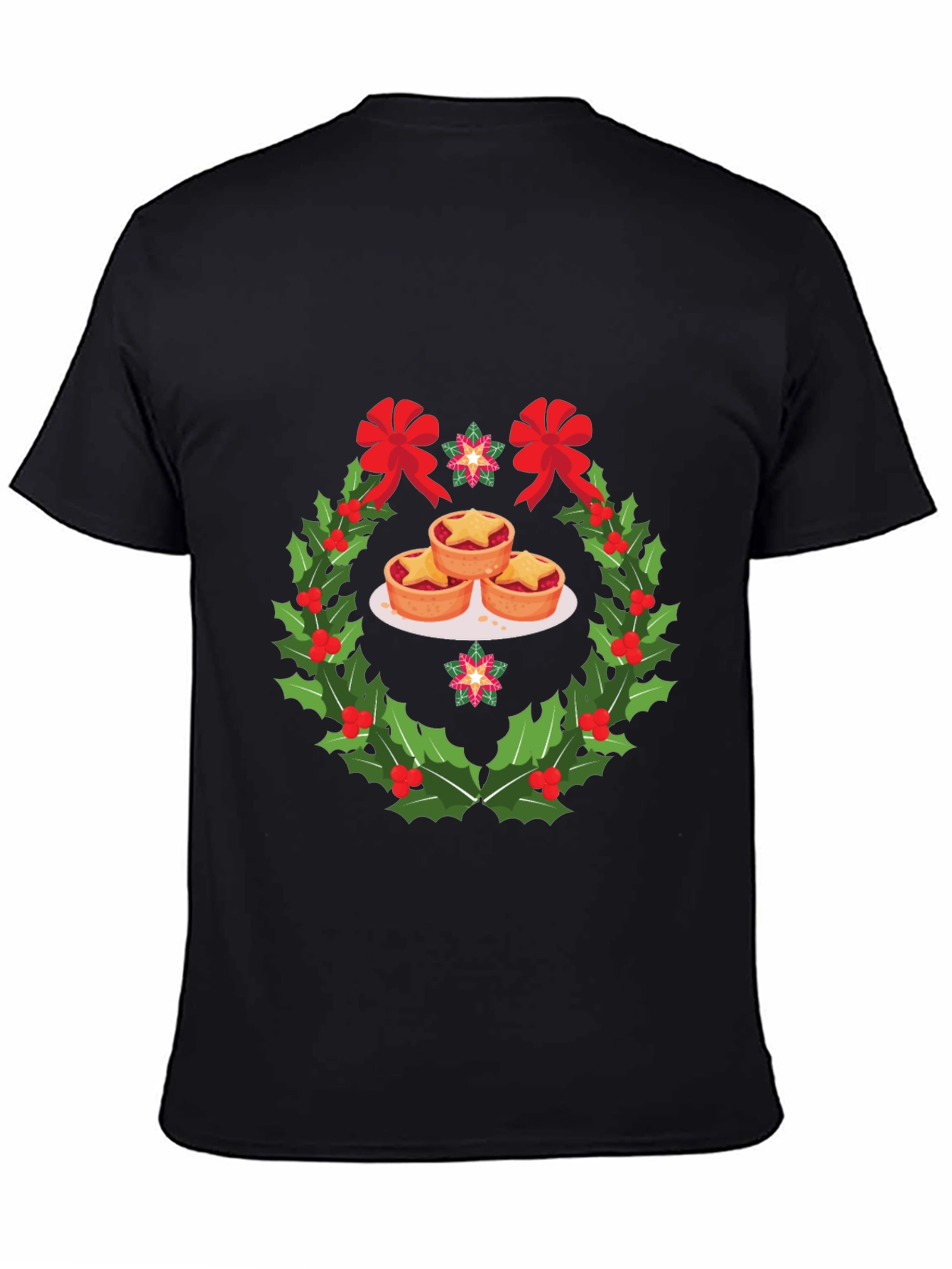 Festive Mince Pie Wreath Graphic T-Shirt