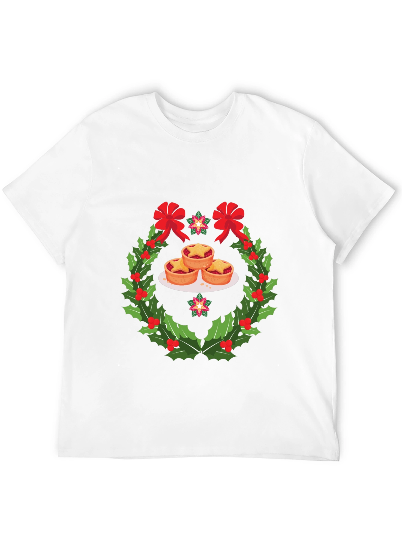 Festive Mince Pie Wreath Graphic T-Shirt