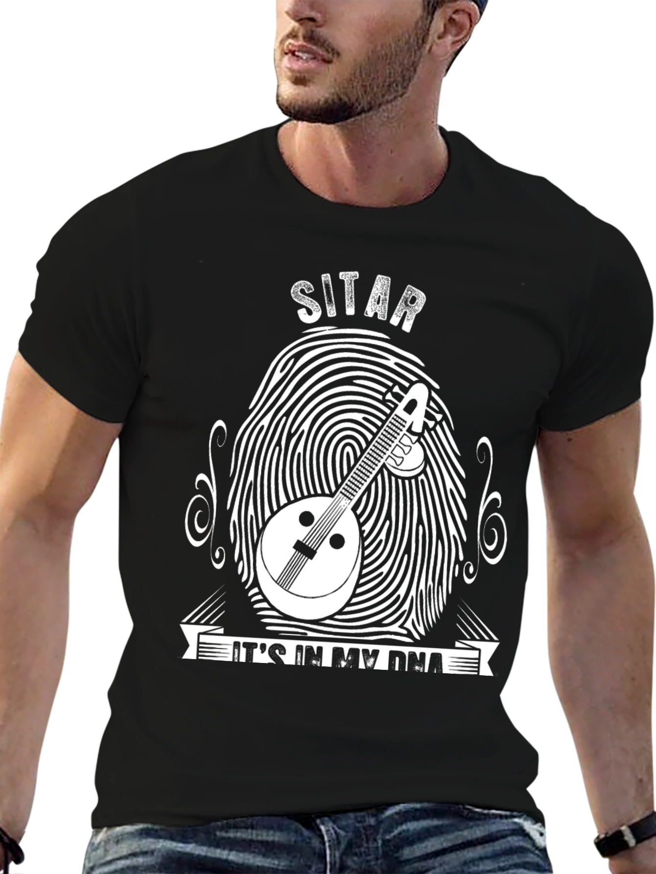 Sitar DNA T-Shirt - Musical Instrument Tee