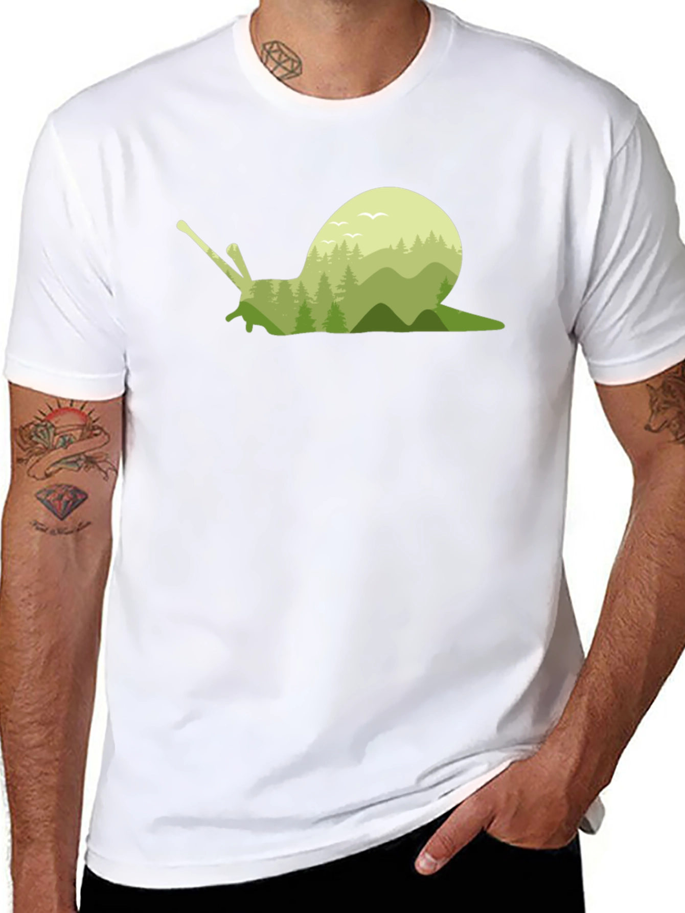 Nature Snail Graphic Tee - Soft Cotton Blend