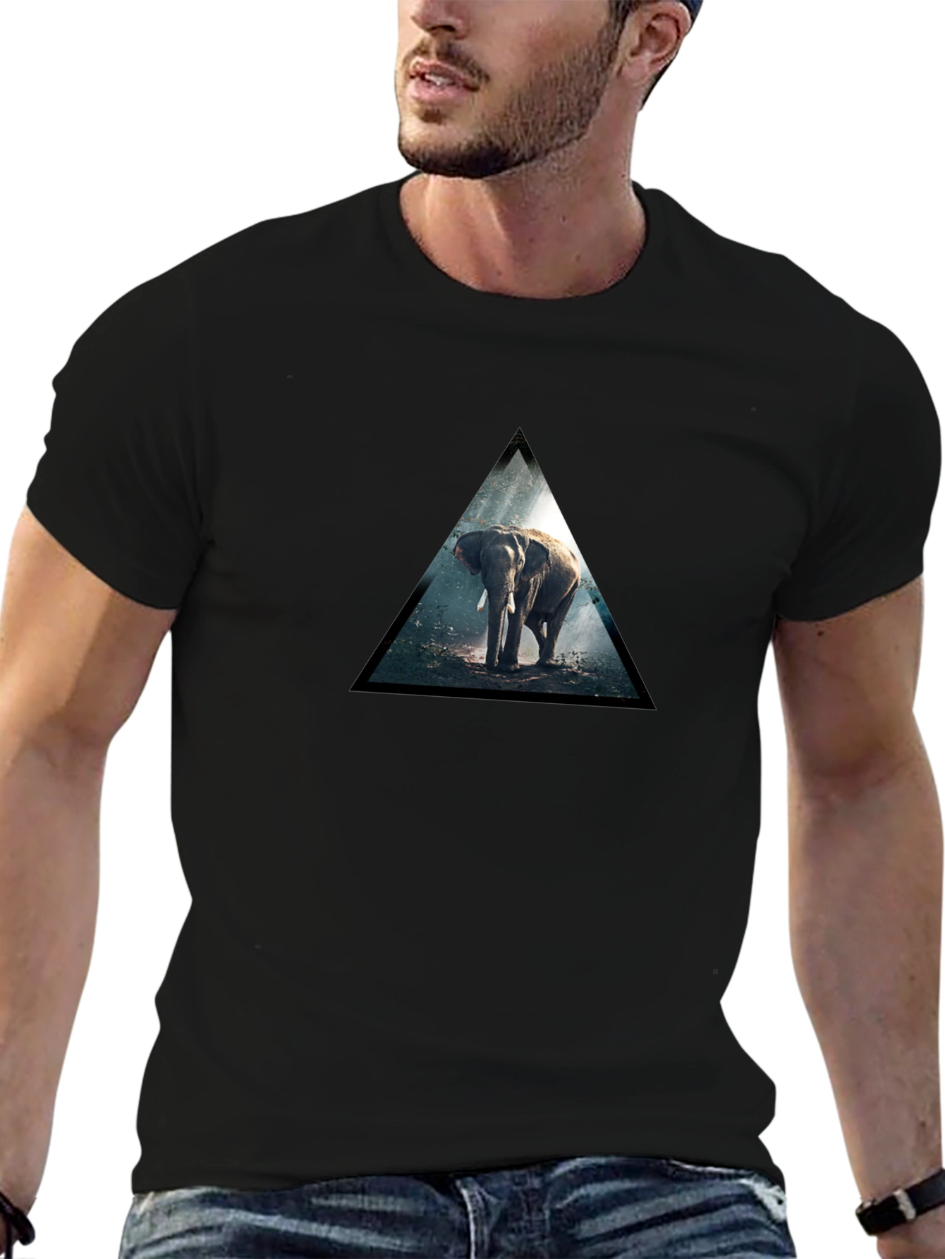 Elephant Triangle Black T-Shirt