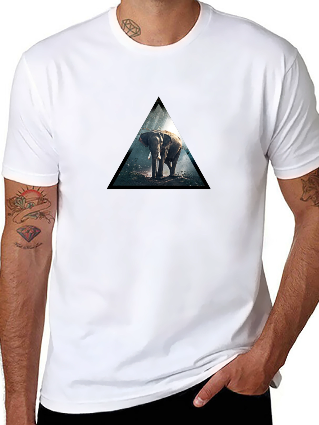 Elephant Triangle Black T-Shirt