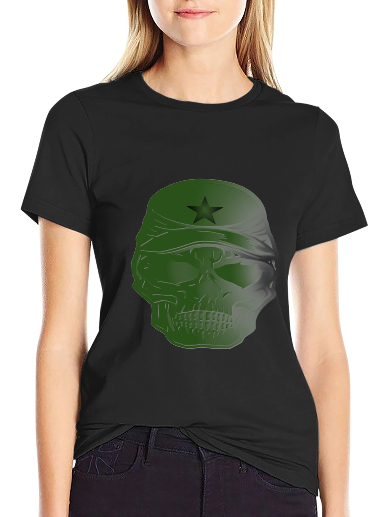 Edgy Skull T-Shirt with Star Bandana