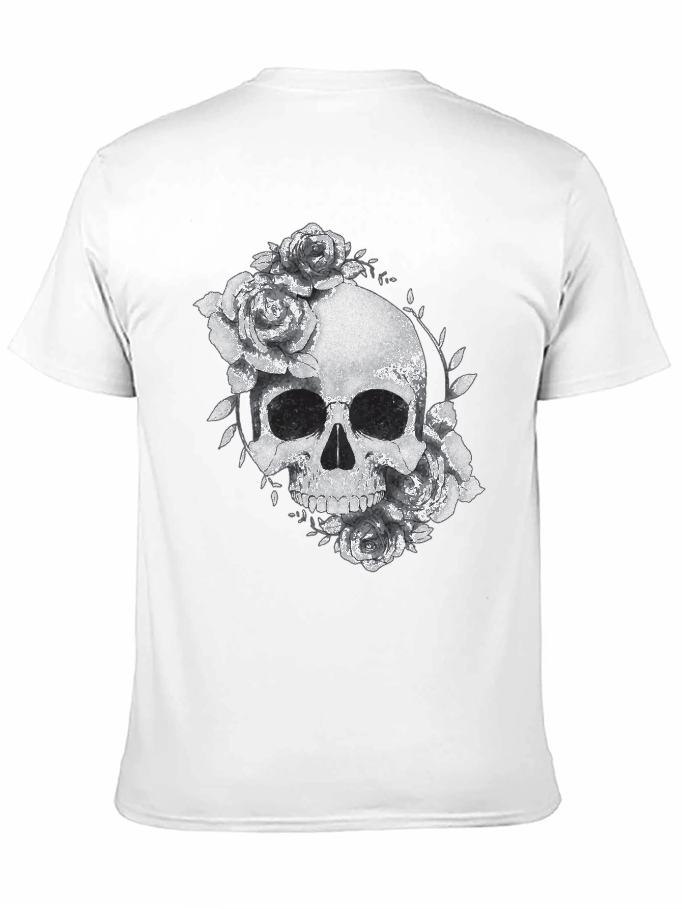 Skull & Roses Graphic Black T-Shirt