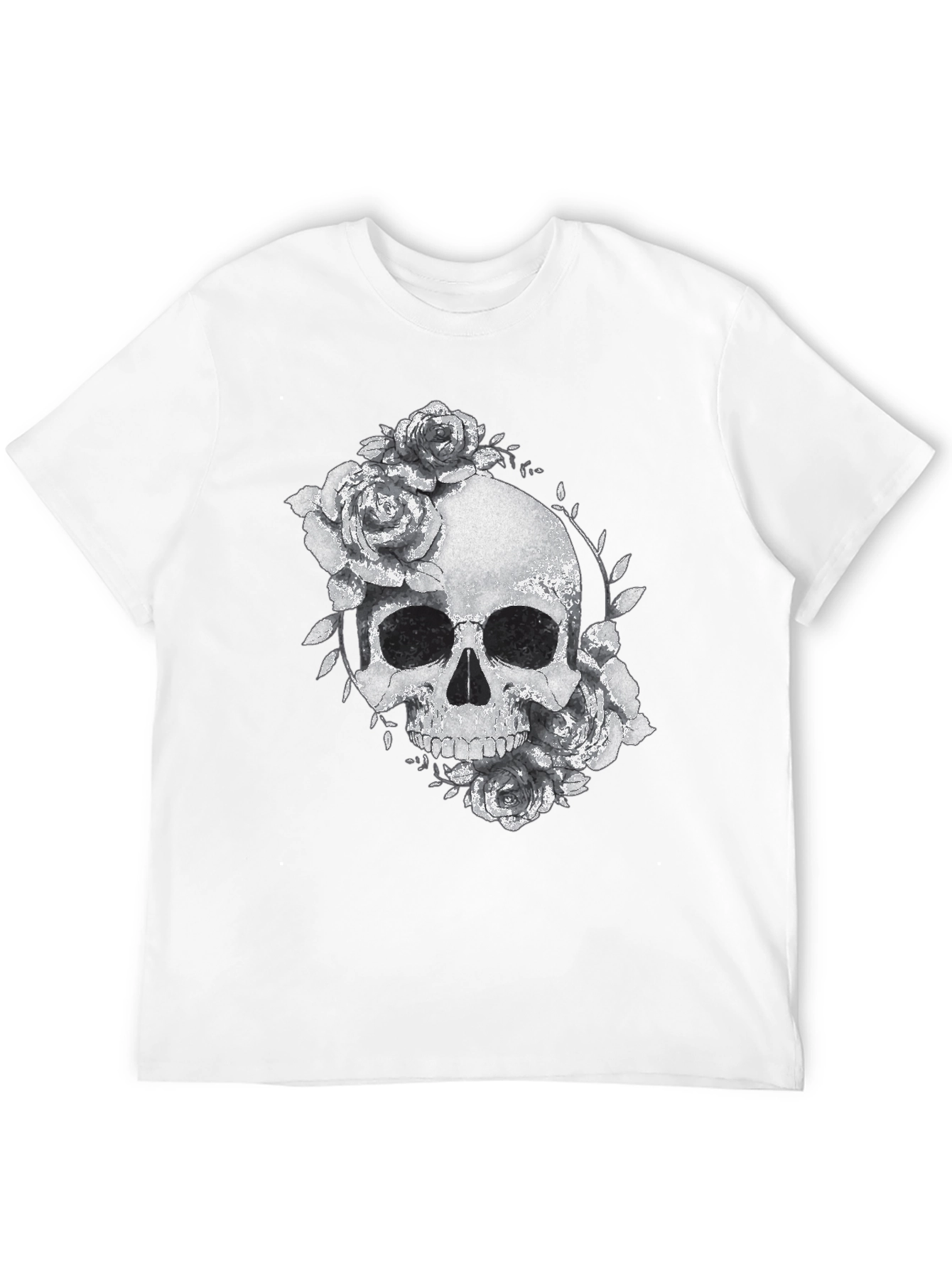 Skull & Roses Graphic Black T-Shirt