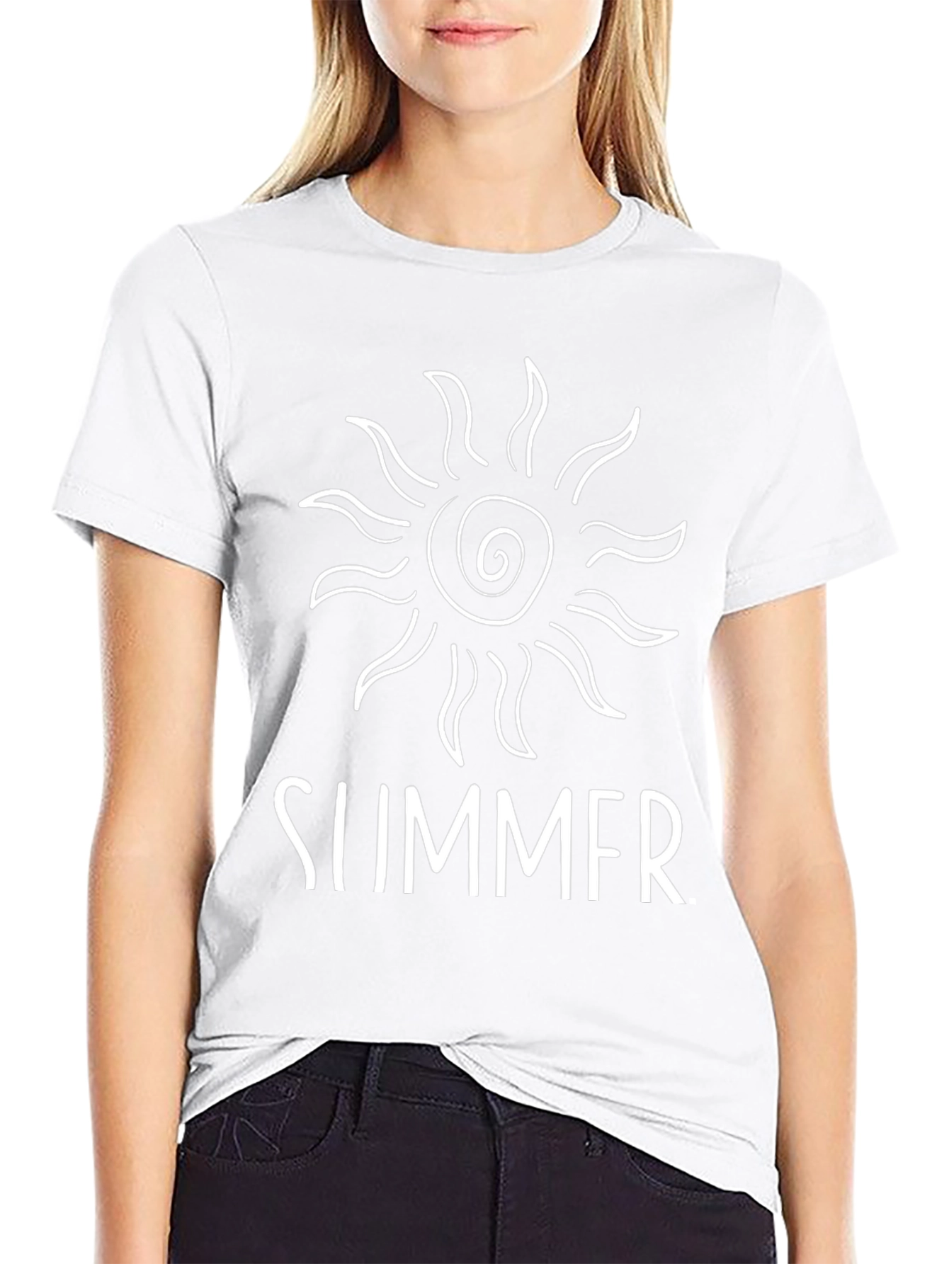 Summer Sun Graphic Tee - Black Cotton Casual T-Shirt