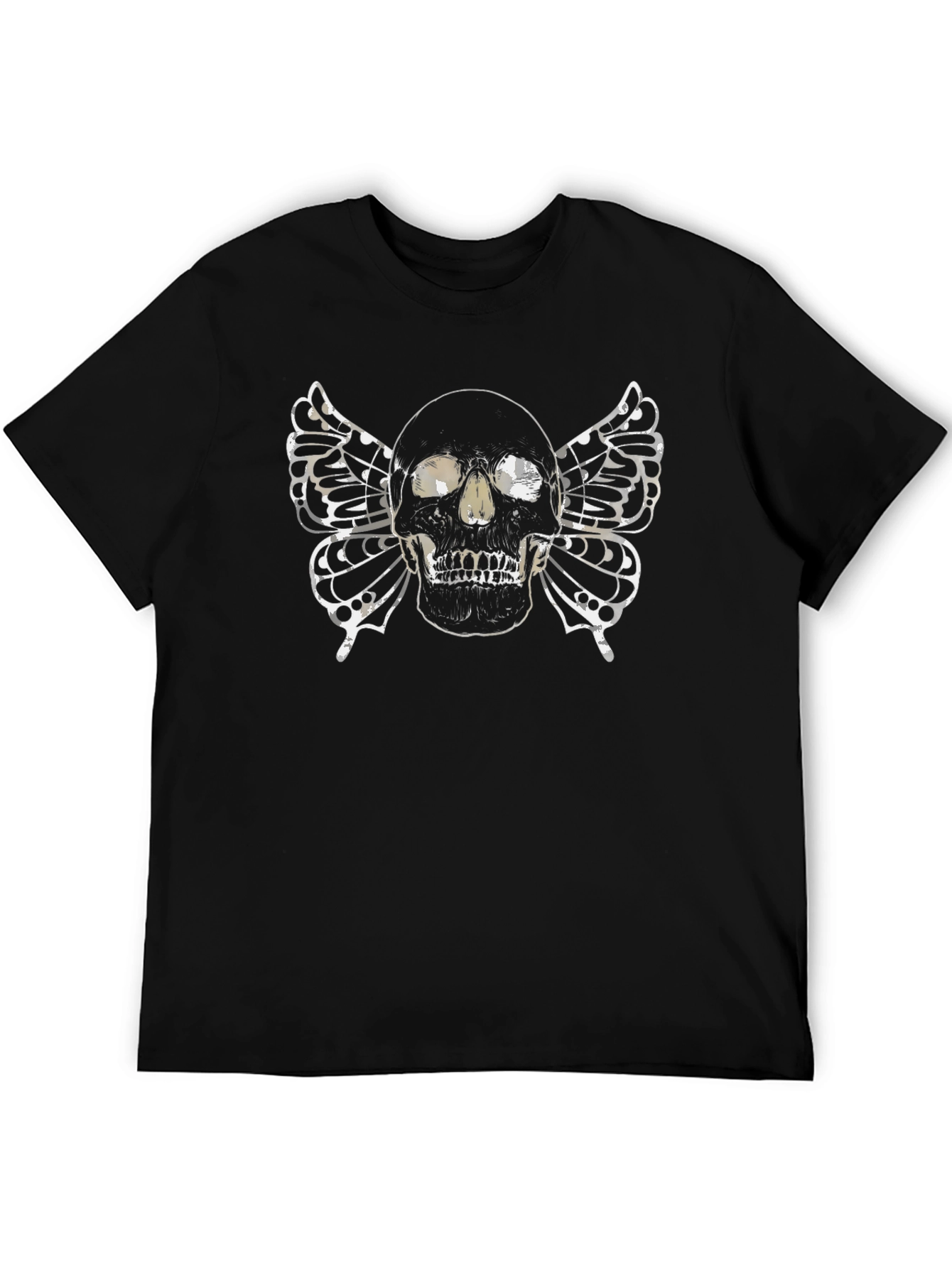 Skull with Butterfly Wings Graphic T-Shirt