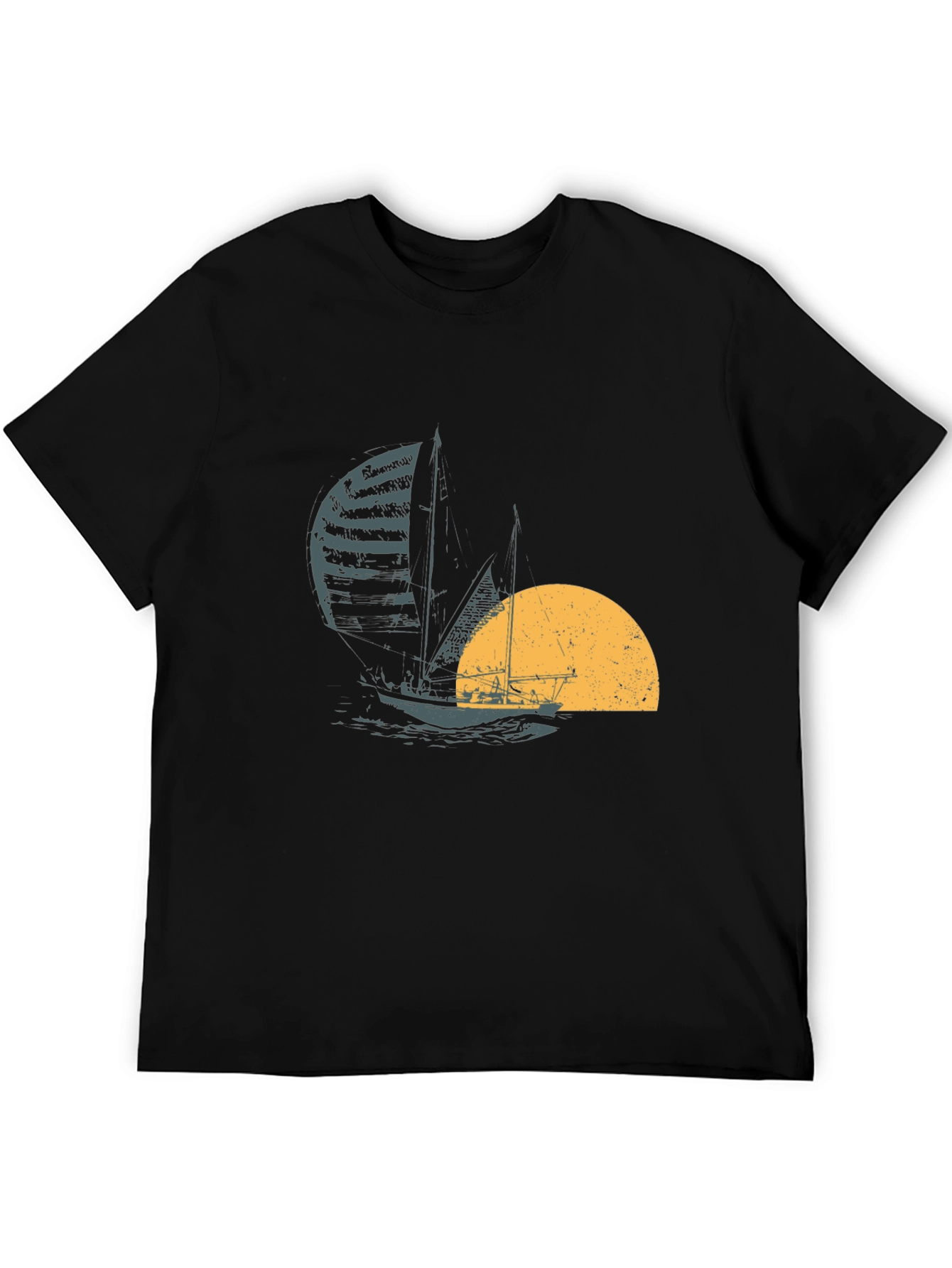 Sailing at Sunset Black T-Shirt