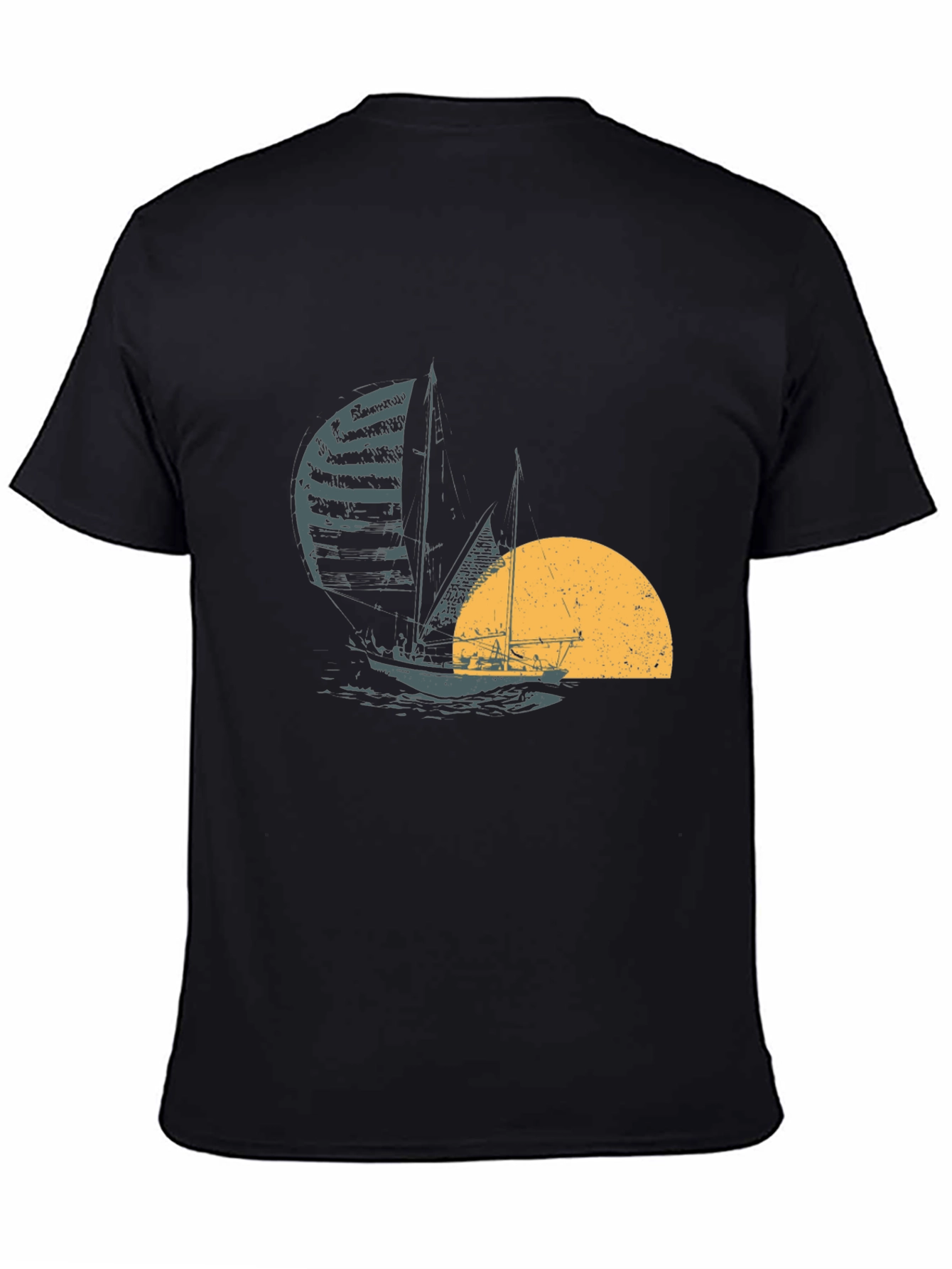 Sailing at Sunset Black T-Shirt