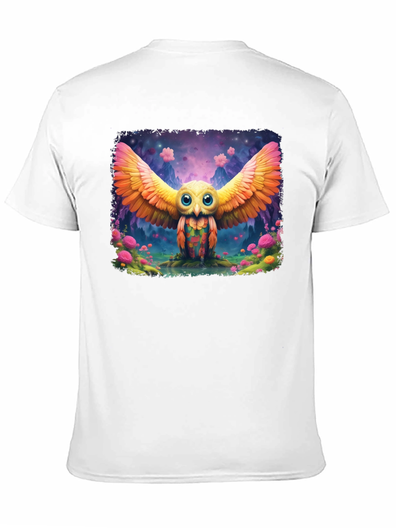 Whimsical Owl Graphic T-Shirt - Vibrant Design