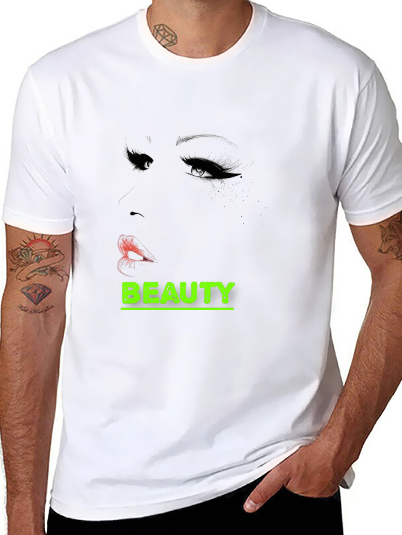 Beauty Graphic Tee - Stylish Black T-Shirt
