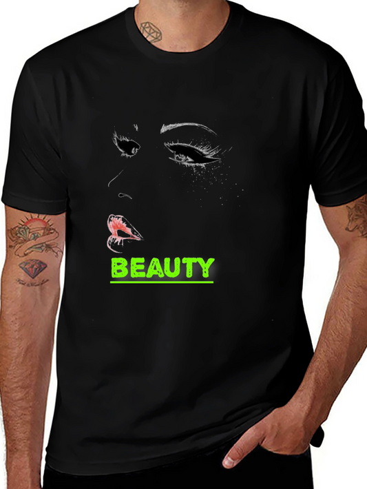 Beauty Graphic Tee - Stylish Black T-Shirt