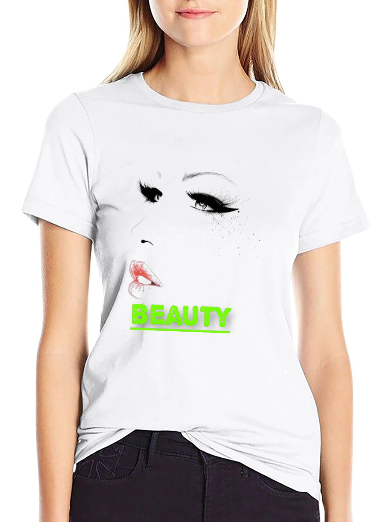 Beauty Graphic Tee - Stylish Black T-Shirt