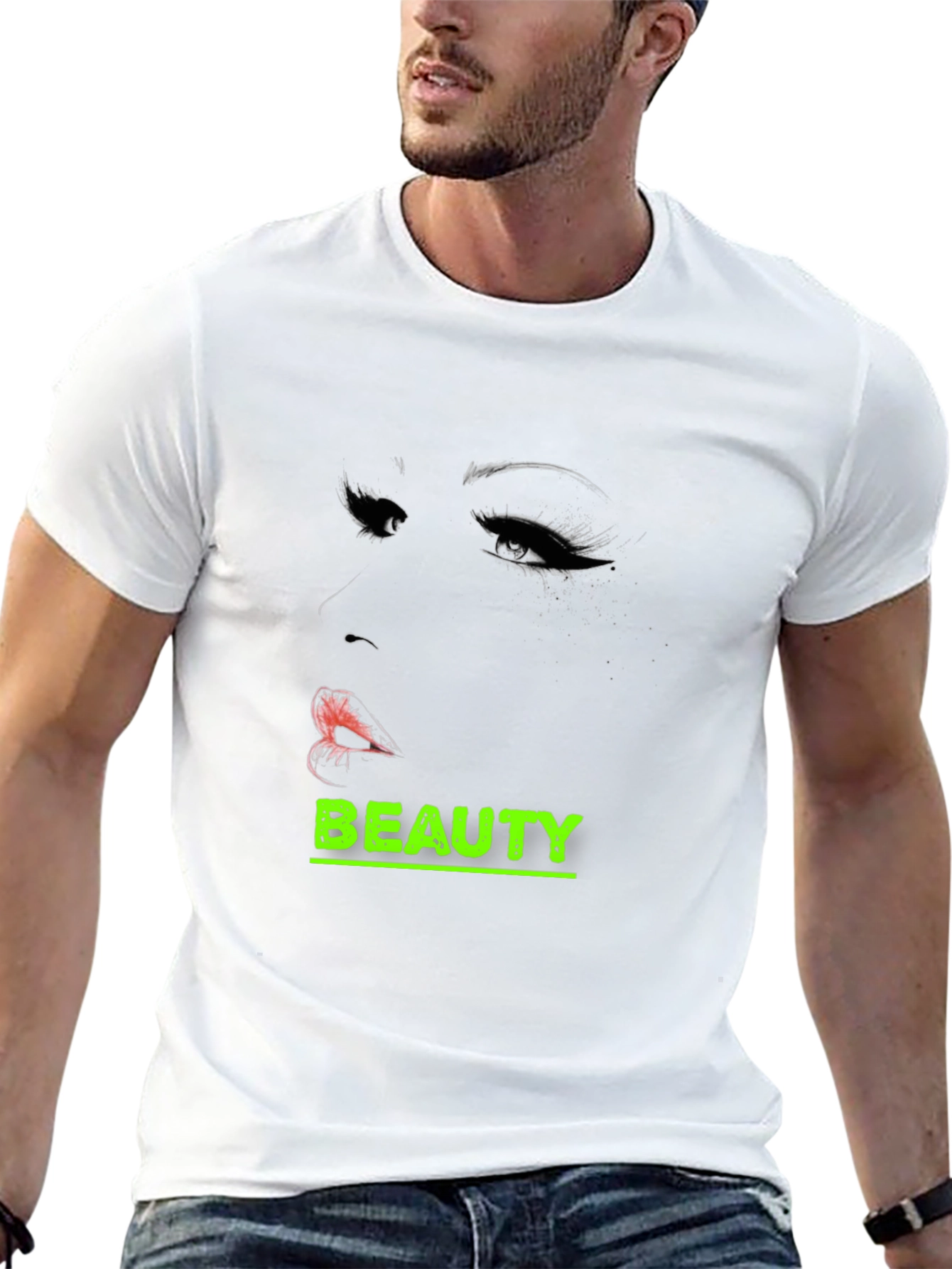 Beauty Graphic Tee - Stylish Black T-Shirt