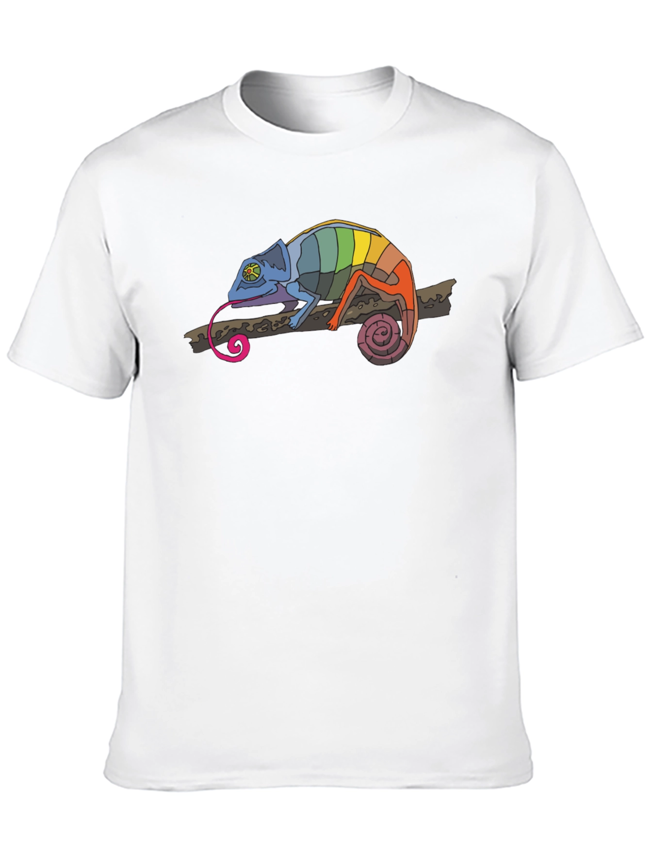 Rainbow Chameleon Black T-Shirt