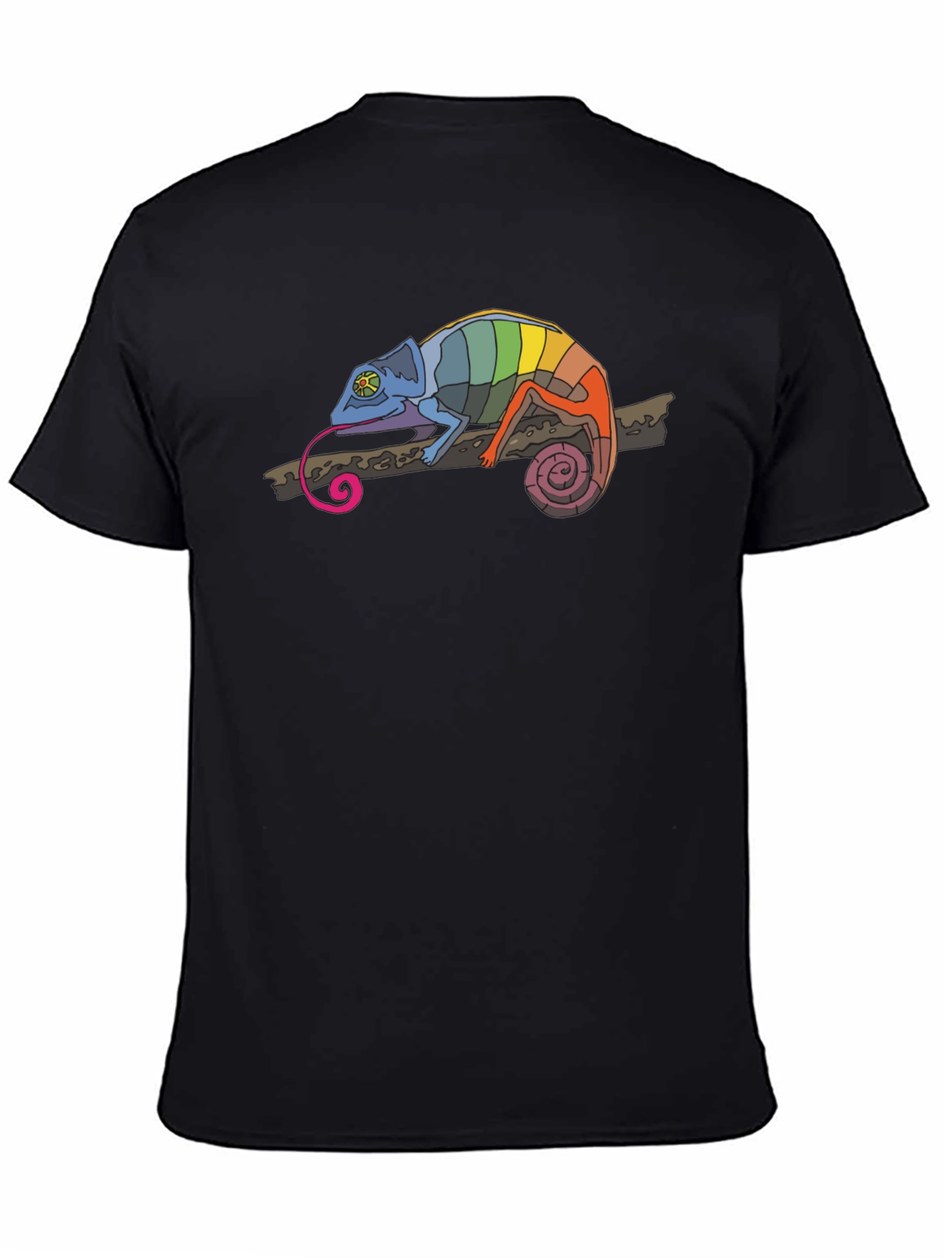Rainbow Chameleon Black T-Shirt