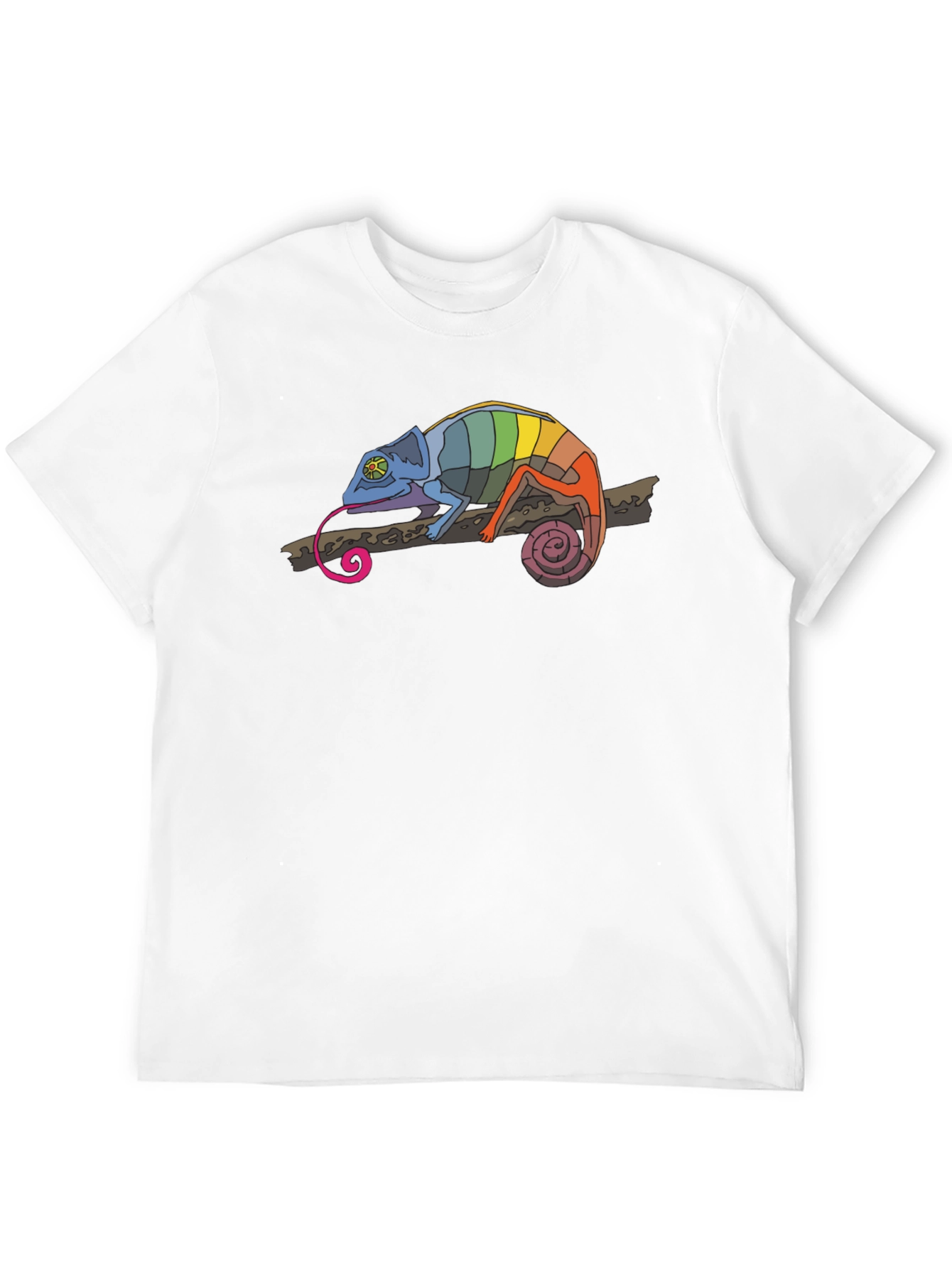 Rainbow Chameleon Black T-Shirt