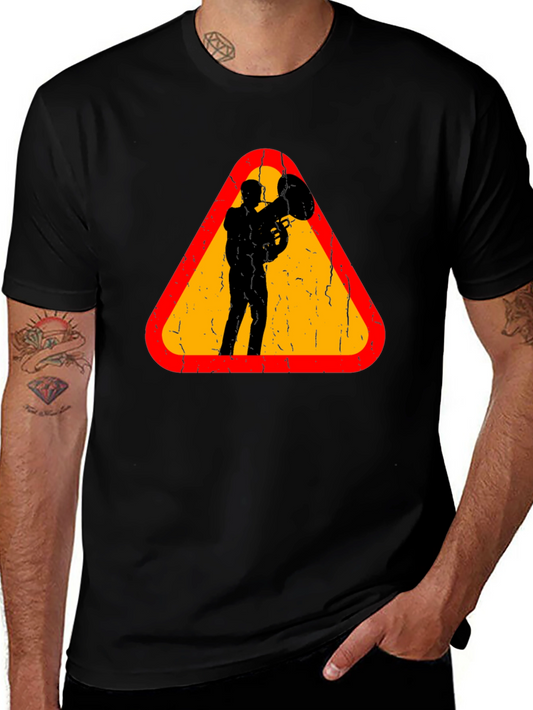 Tuba Player Graphic Tee - Musician Triangle Design