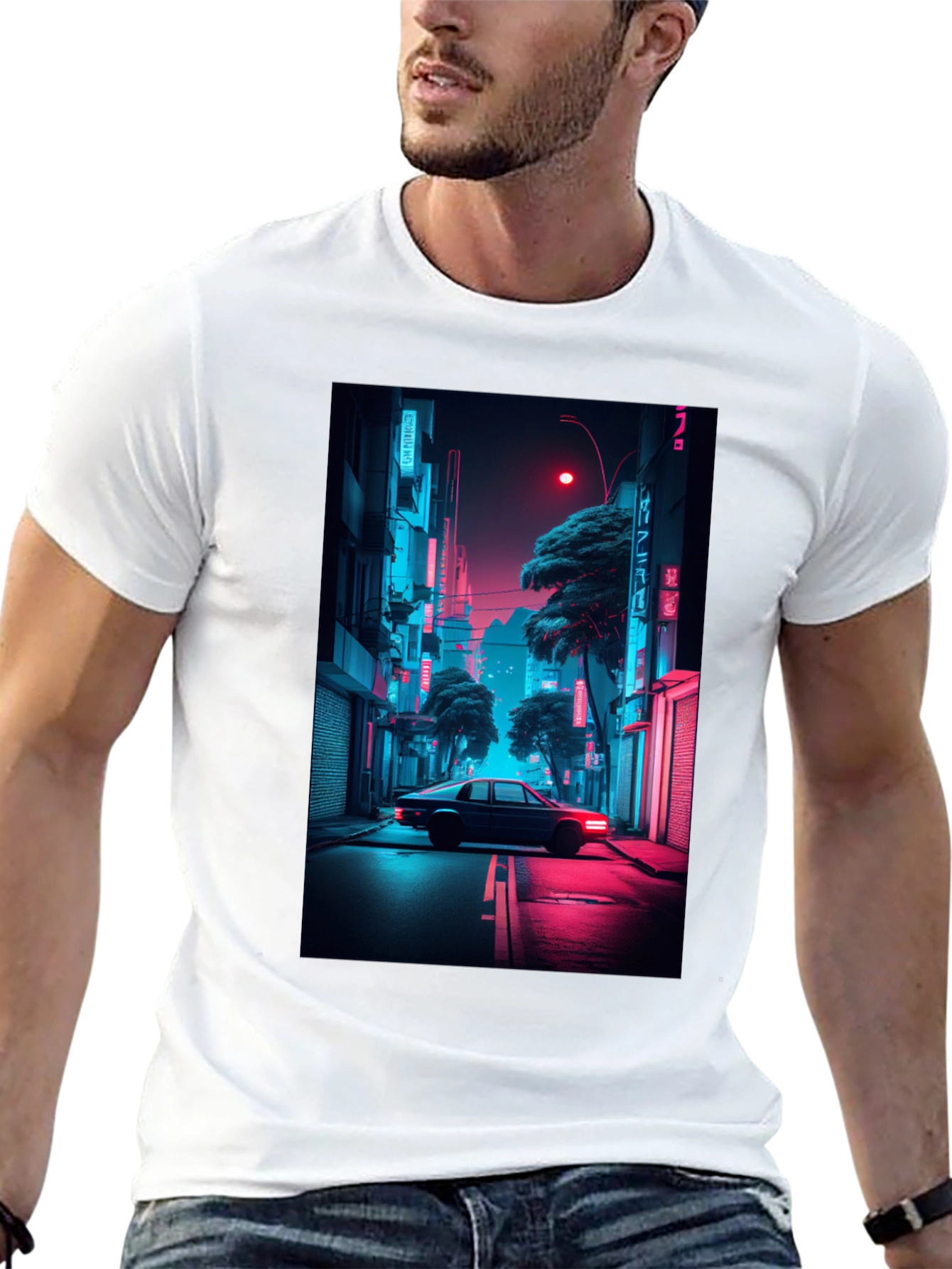 Neon City Car T-Shirt