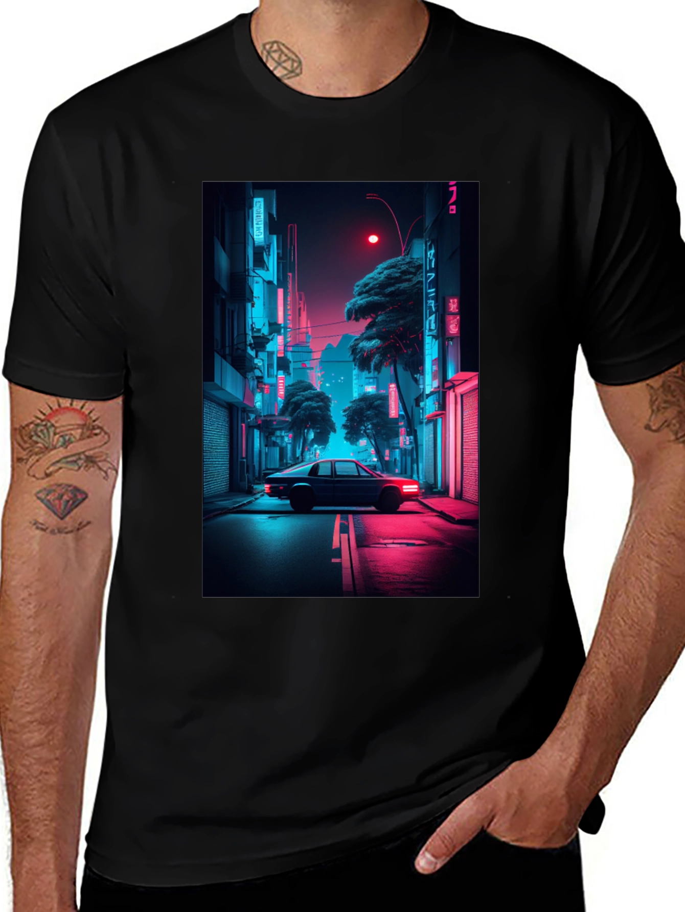 Neon City Car T-Shirt