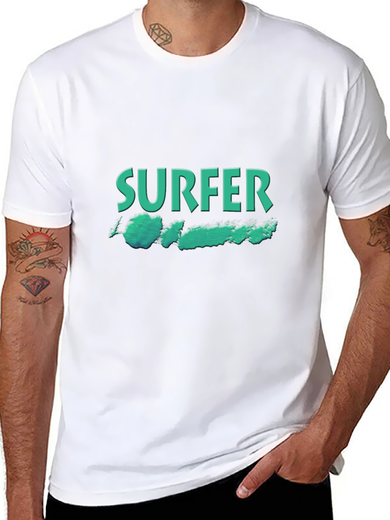 Surfer Graphic Black T-Shirt