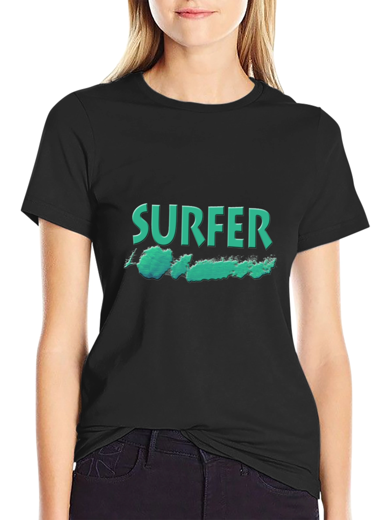 Surfer Graphic Black T-Shirt