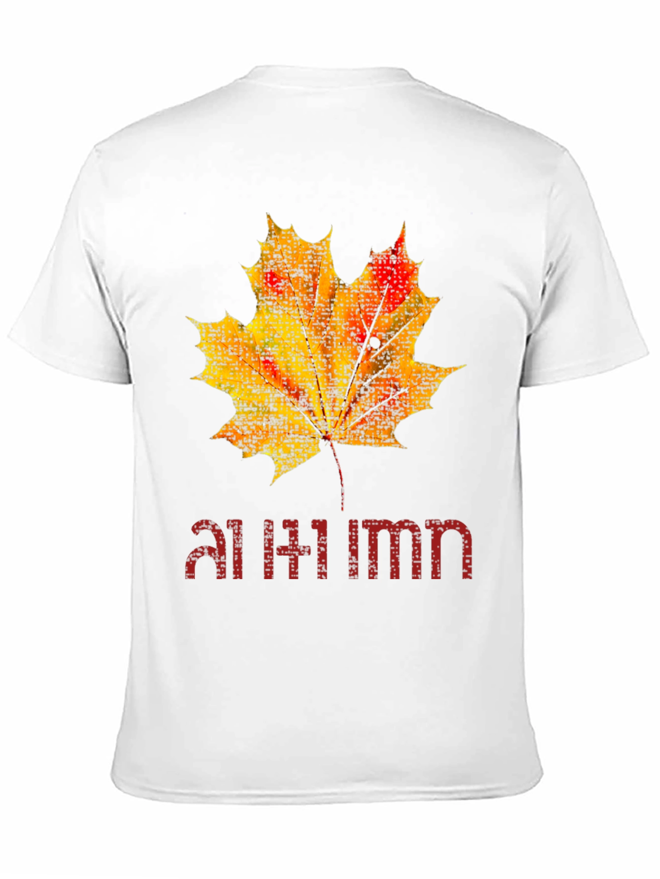 Autumn Maple Leaf Graphic Black T-Shirt