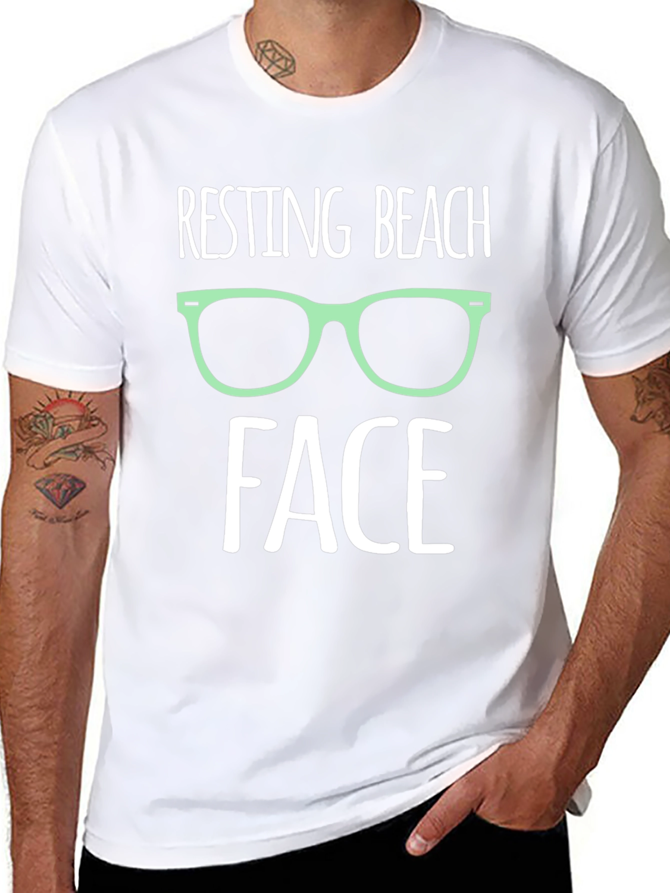 Resting Beach Face Graphic T-Shirt