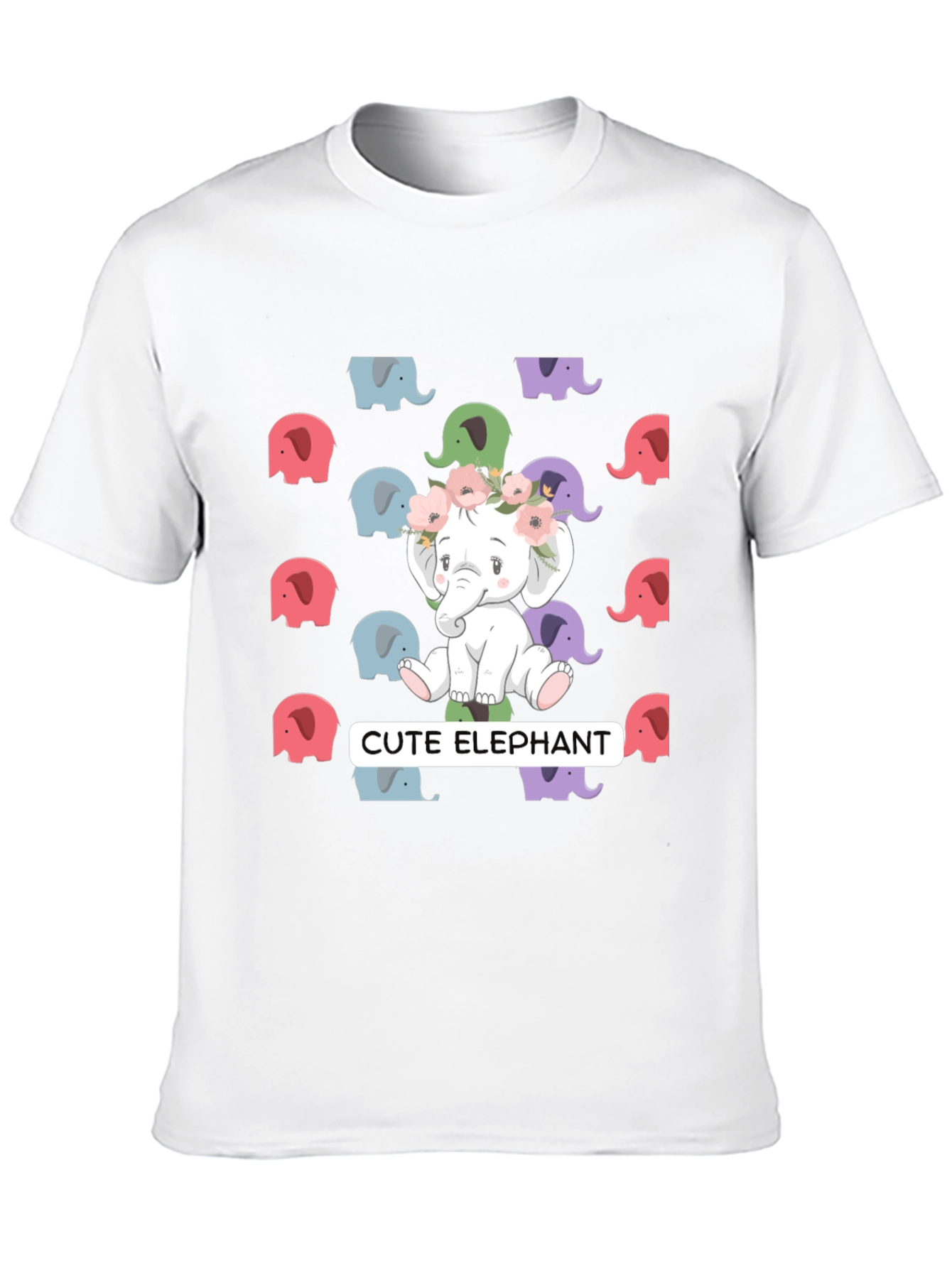 Cute Elephant Graphic Tee - Unisex Black T-Shirt