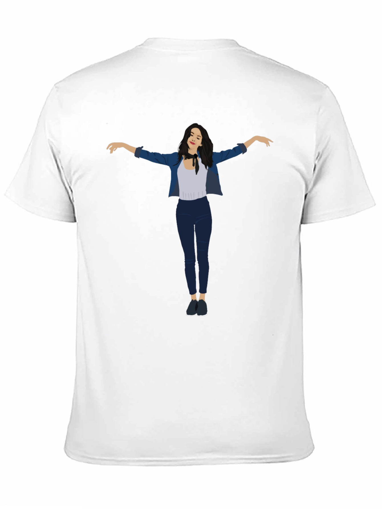Stylish Black Graphic Tee - Fashion Illustration Print