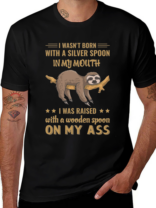 Funny Sloth T-Shirt: Wooden Spoon Cheeky Design