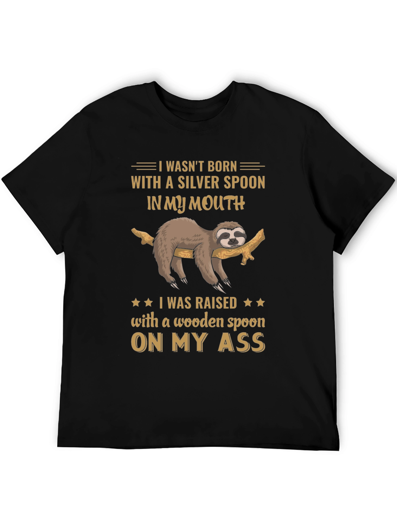Funny Sloth T-Shirt: Wooden Spoon Cheeky Design