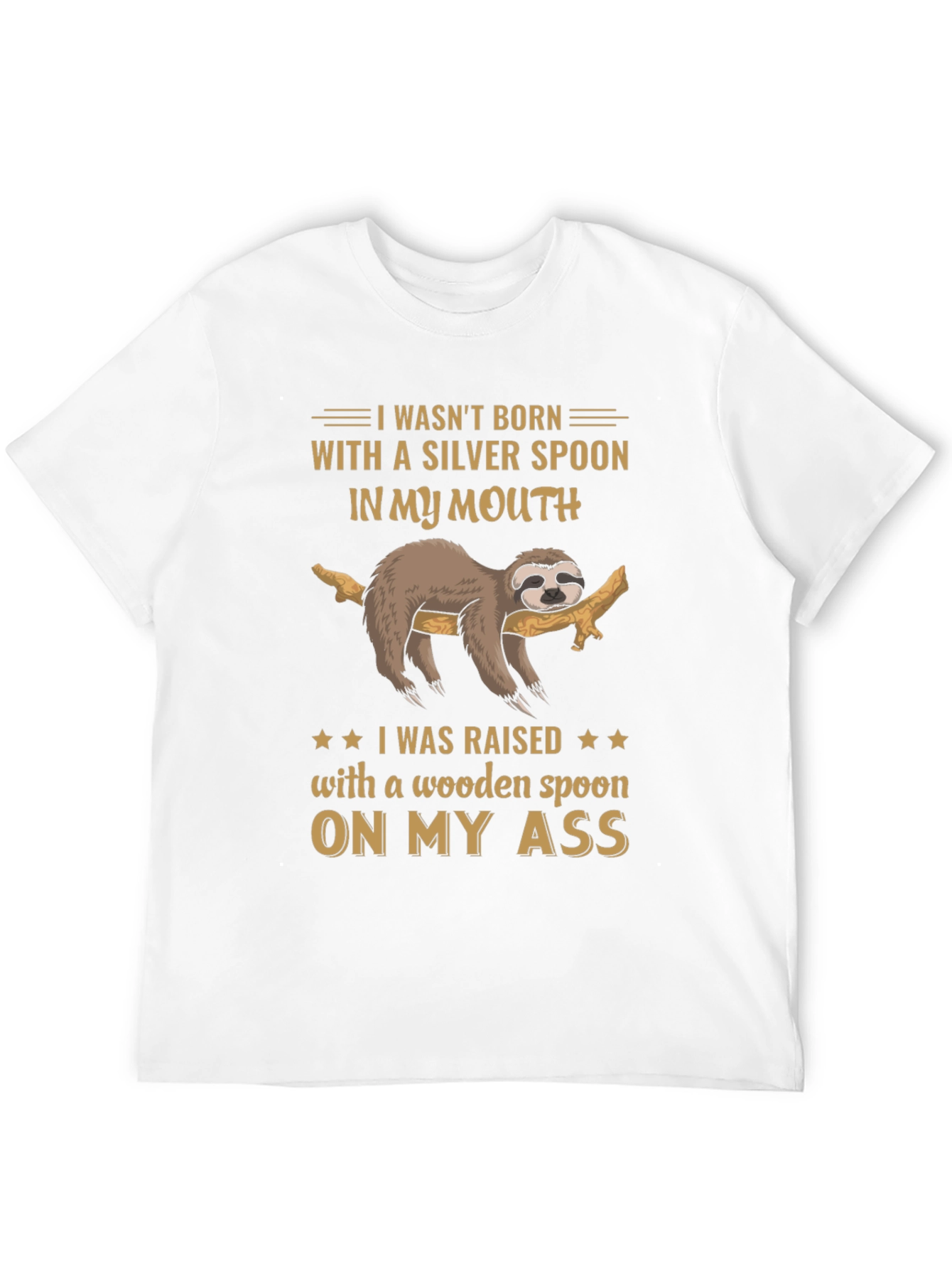 Funny Sloth T-Shirt: Wooden Spoon Cheeky Design