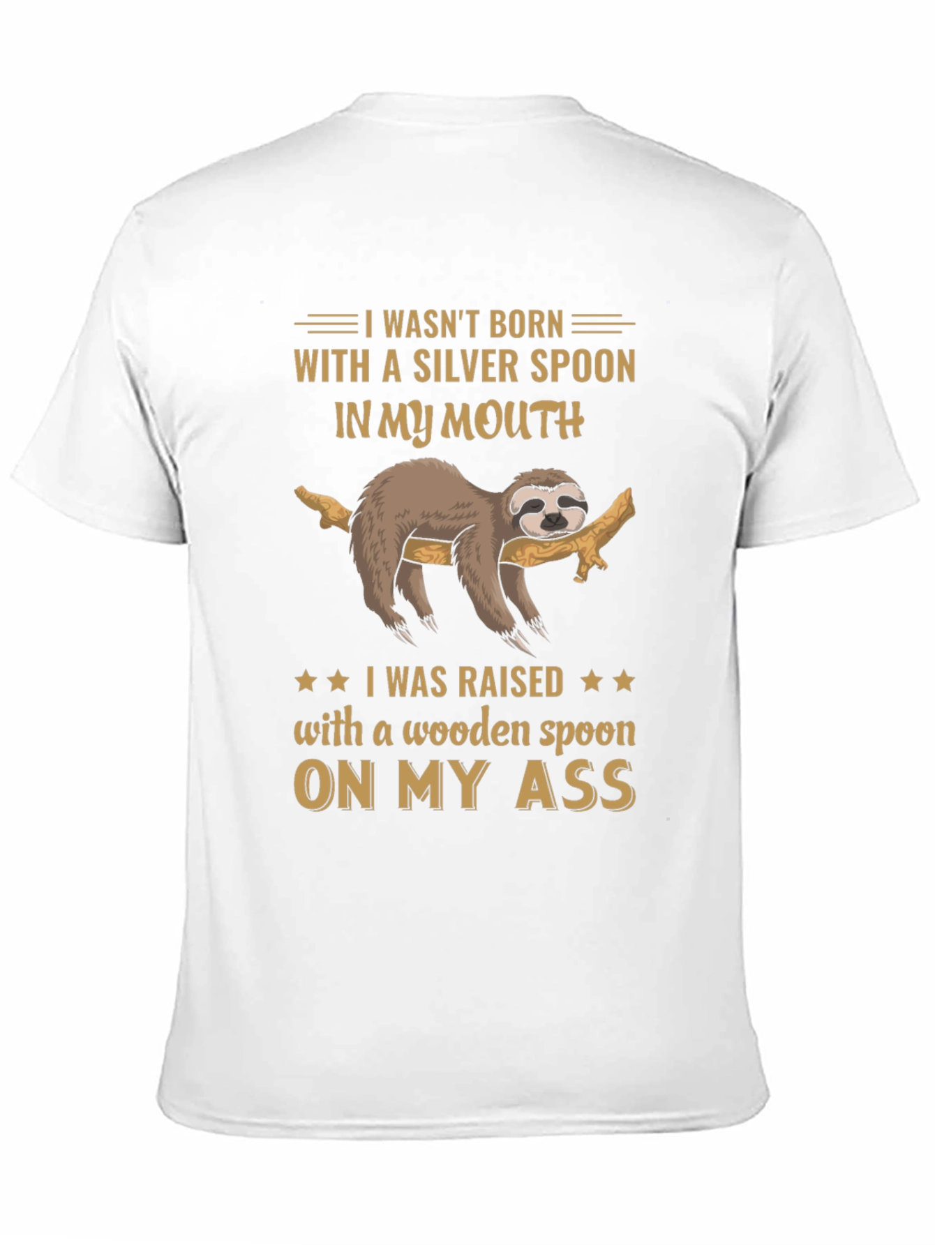 Funny Sloth T-Shirt: Wooden Spoon Cheeky Design