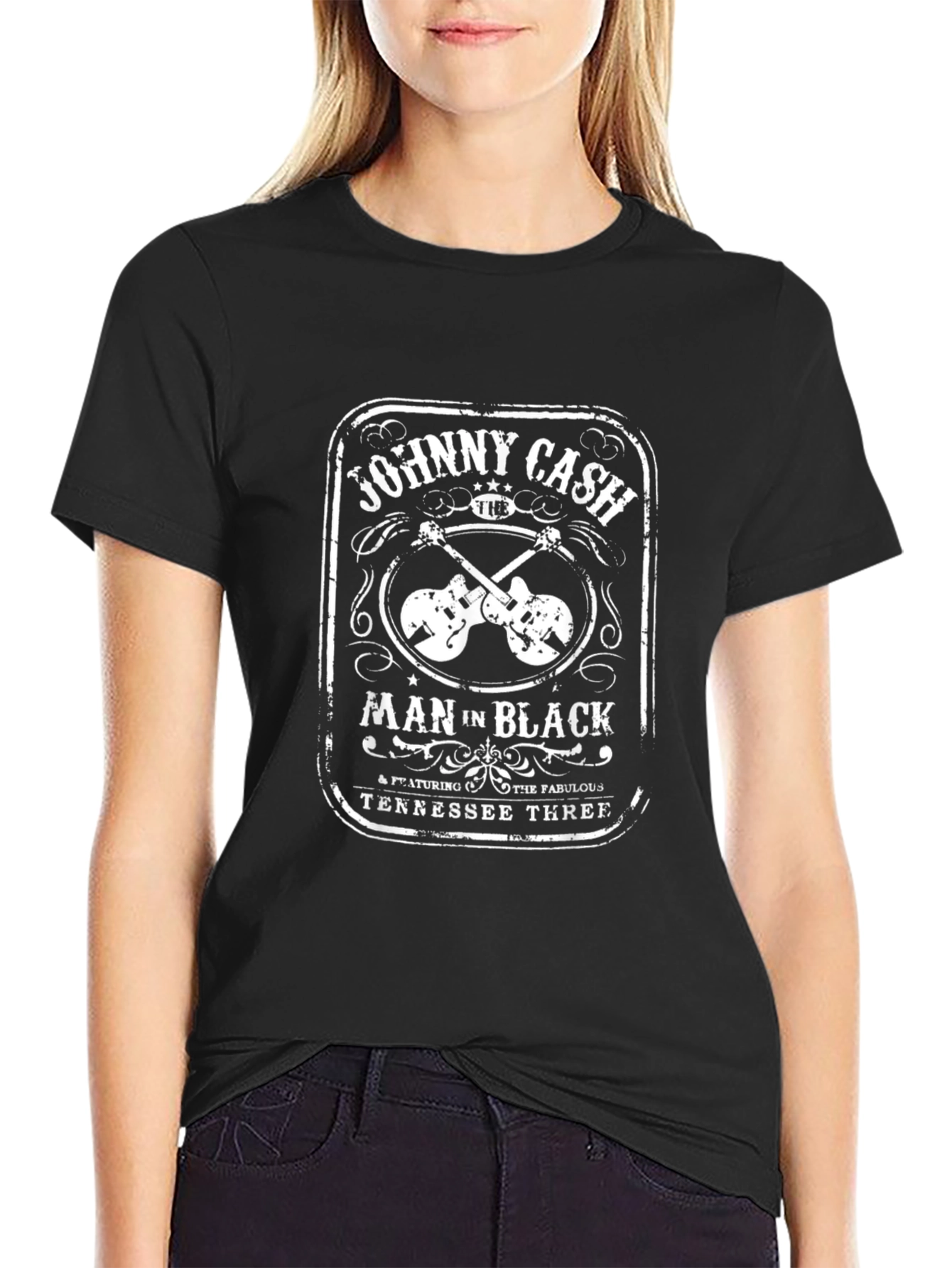 Johnny Cash Man In Black Graphic T-Shirt
