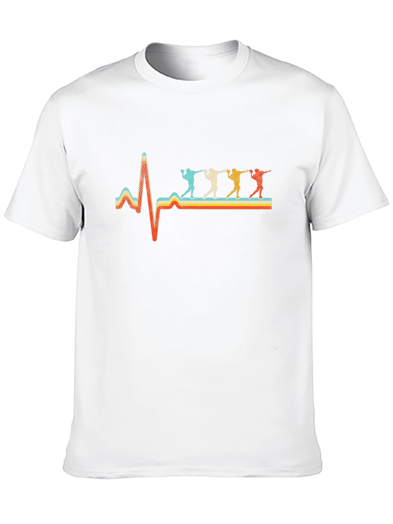 Retro Heartbeat Throwing Sport Black T-Shirt