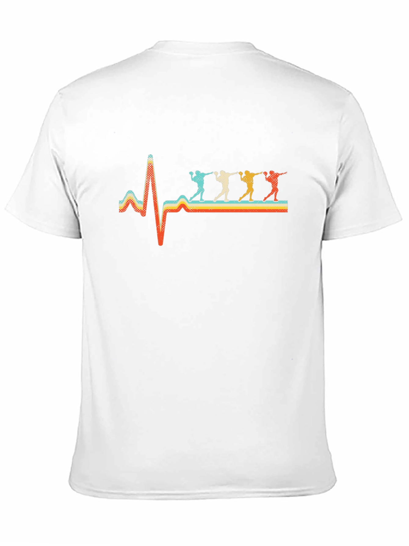 Retro Heartbeat Throwing Sport Black T-Shirt